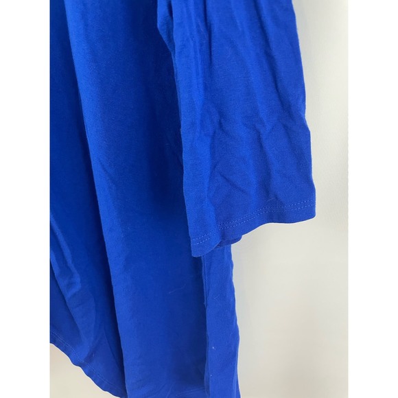 Adrianna Papell 2X Women Blue Blouse Top Plus Size Asymmetrical Hem Elastane - Picture 4 of 6